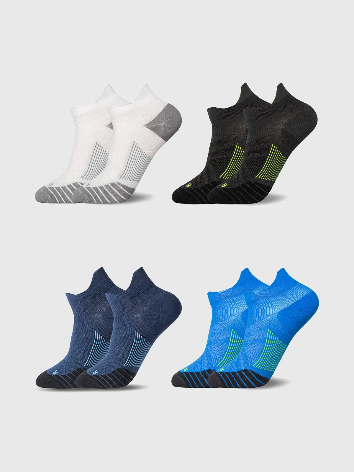 4 Pairs Compression Sock Low Cut With Arch Support Unisex Athletic