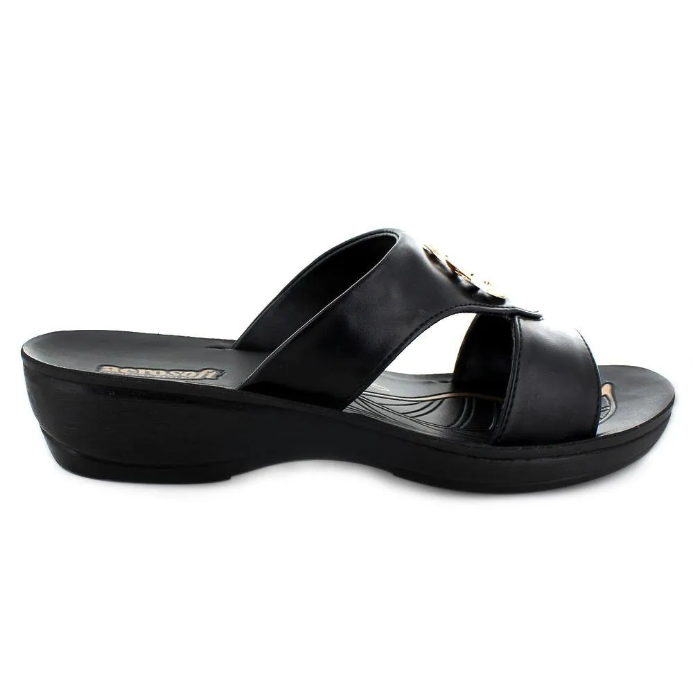 Aerosoft - Taboo S5103 Open Toe Comfortable Slide Sandals For Women