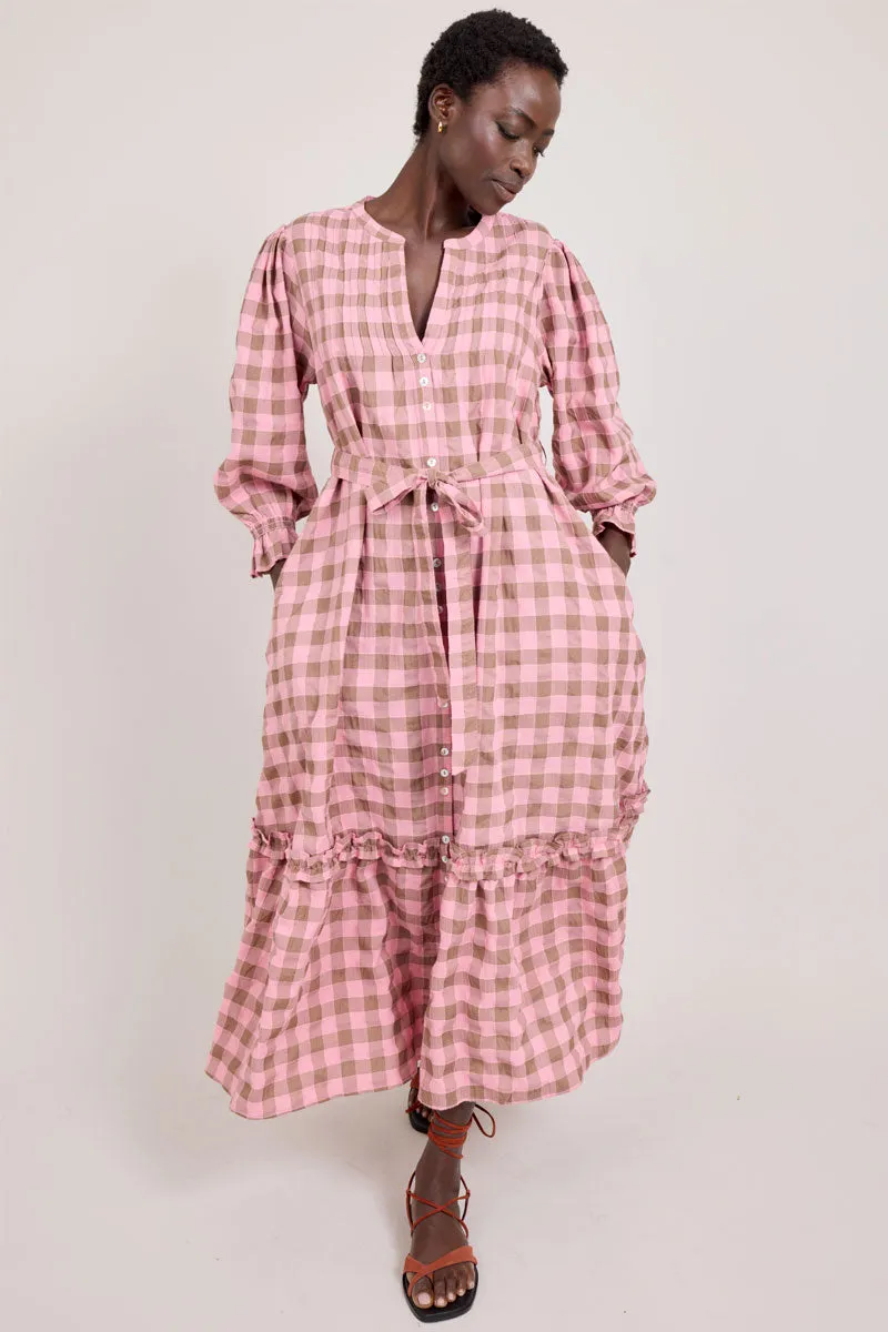 Alyessia Woven Gingham Dress