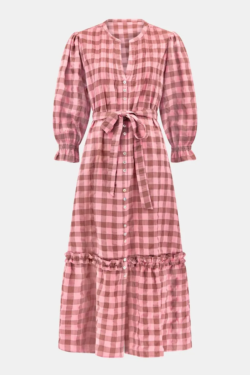 Alyessia Woven Gingham Dress