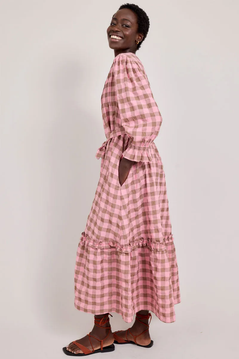 Alyessia Woven Gingham Dress