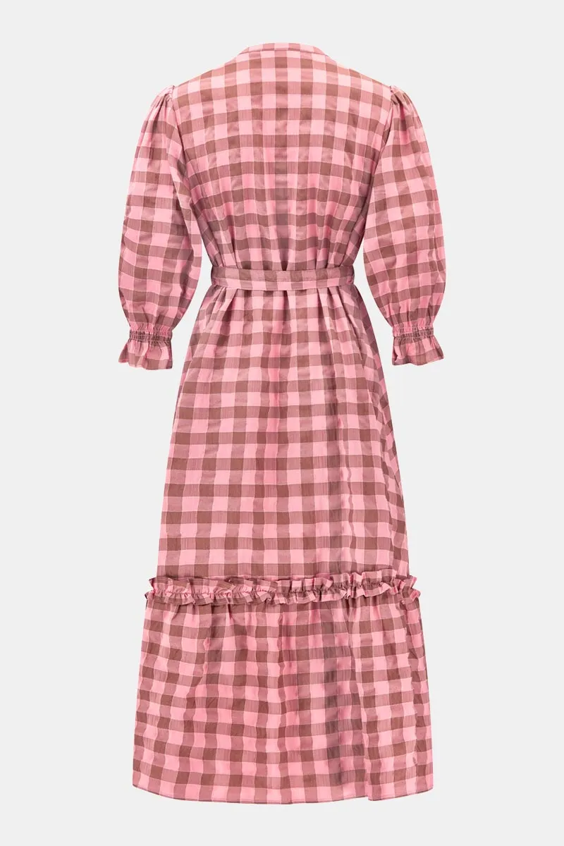 Alyessia Woven Gingham Dress