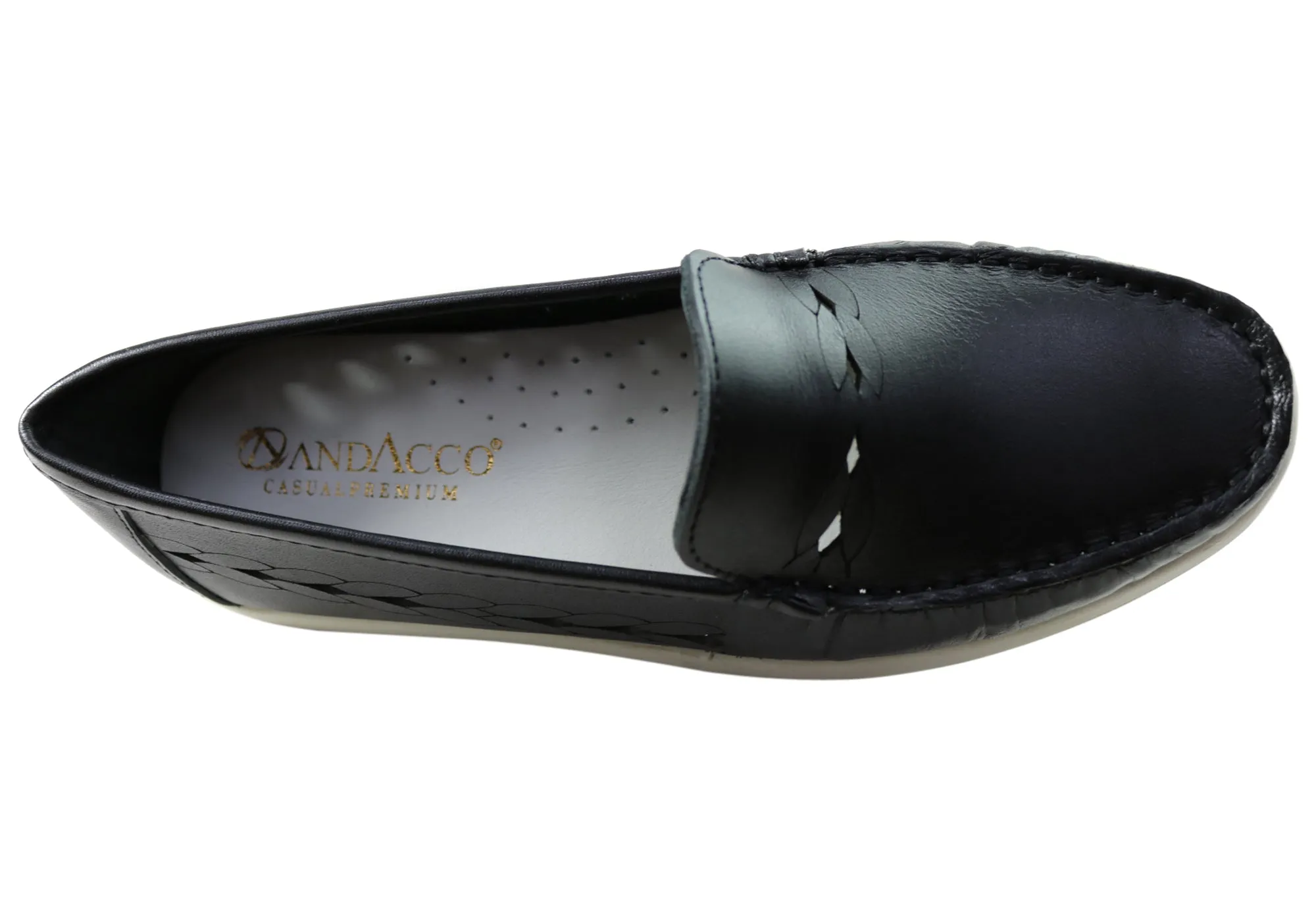 Andacco Sharni Womens Comfortable Flat Leather Loafers Shoes