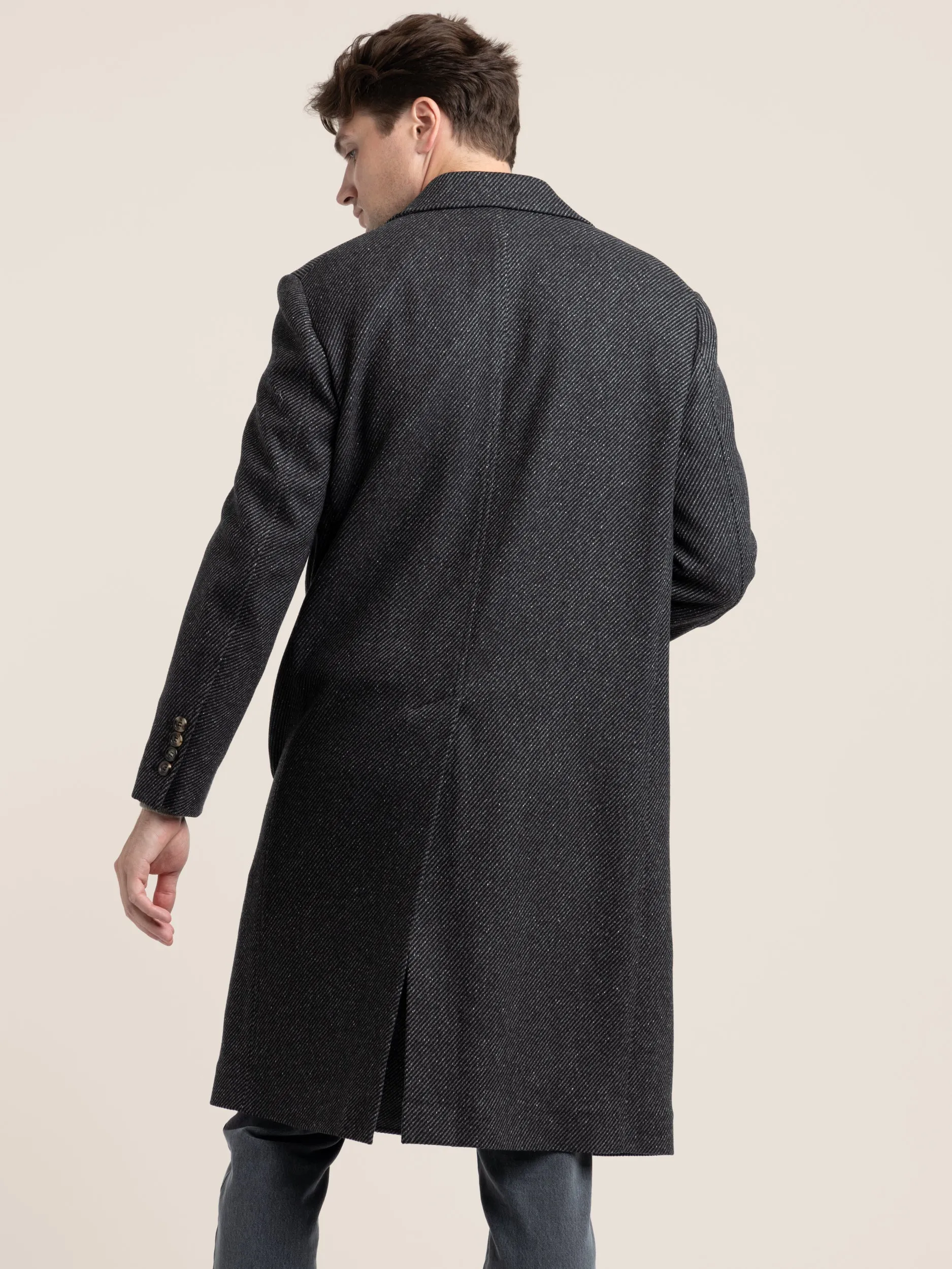 Anthracite Grey Wool-Silk-Cashmere Coat