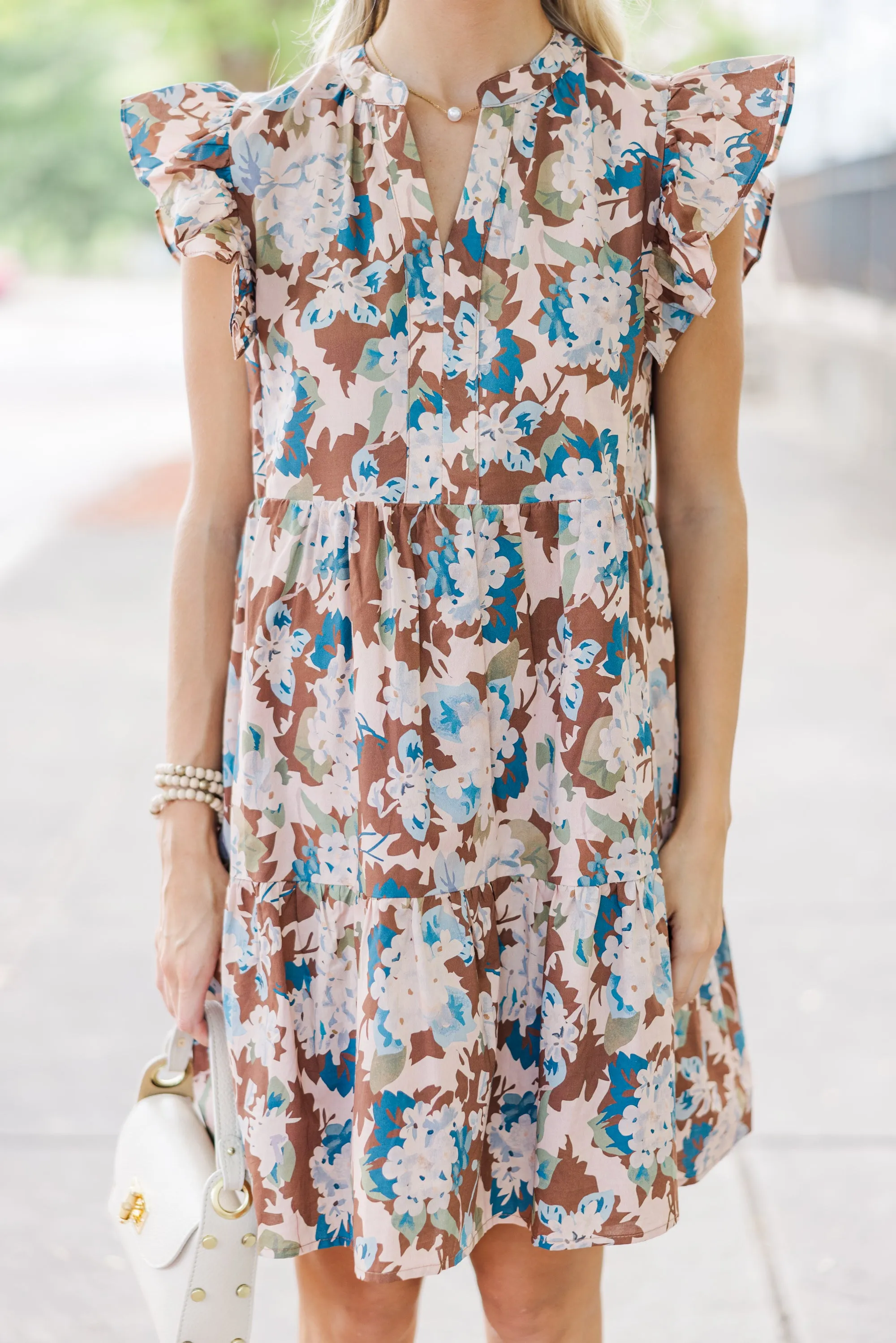 At This Time Brown Floral Dress