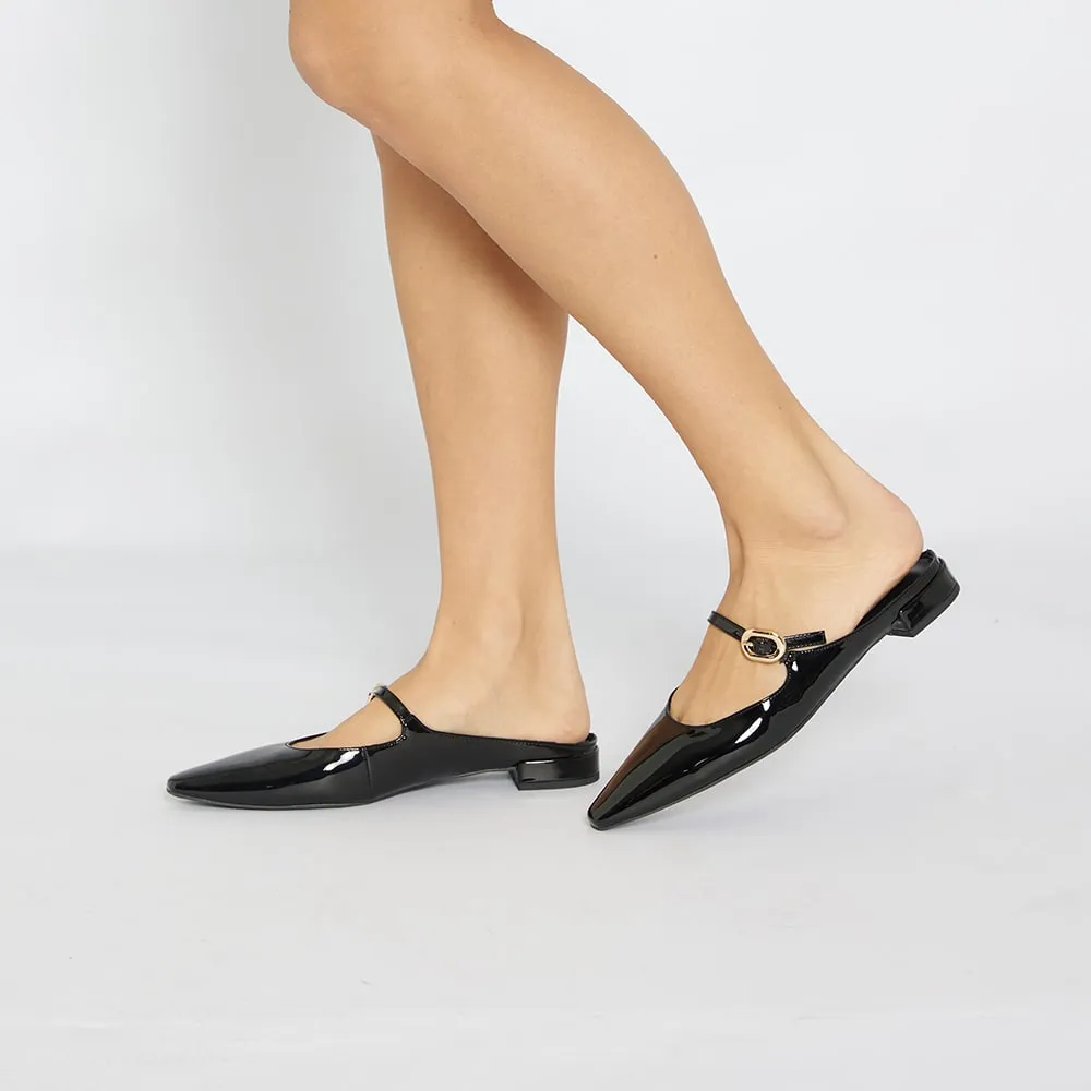 Bacall Flat in Black Patent