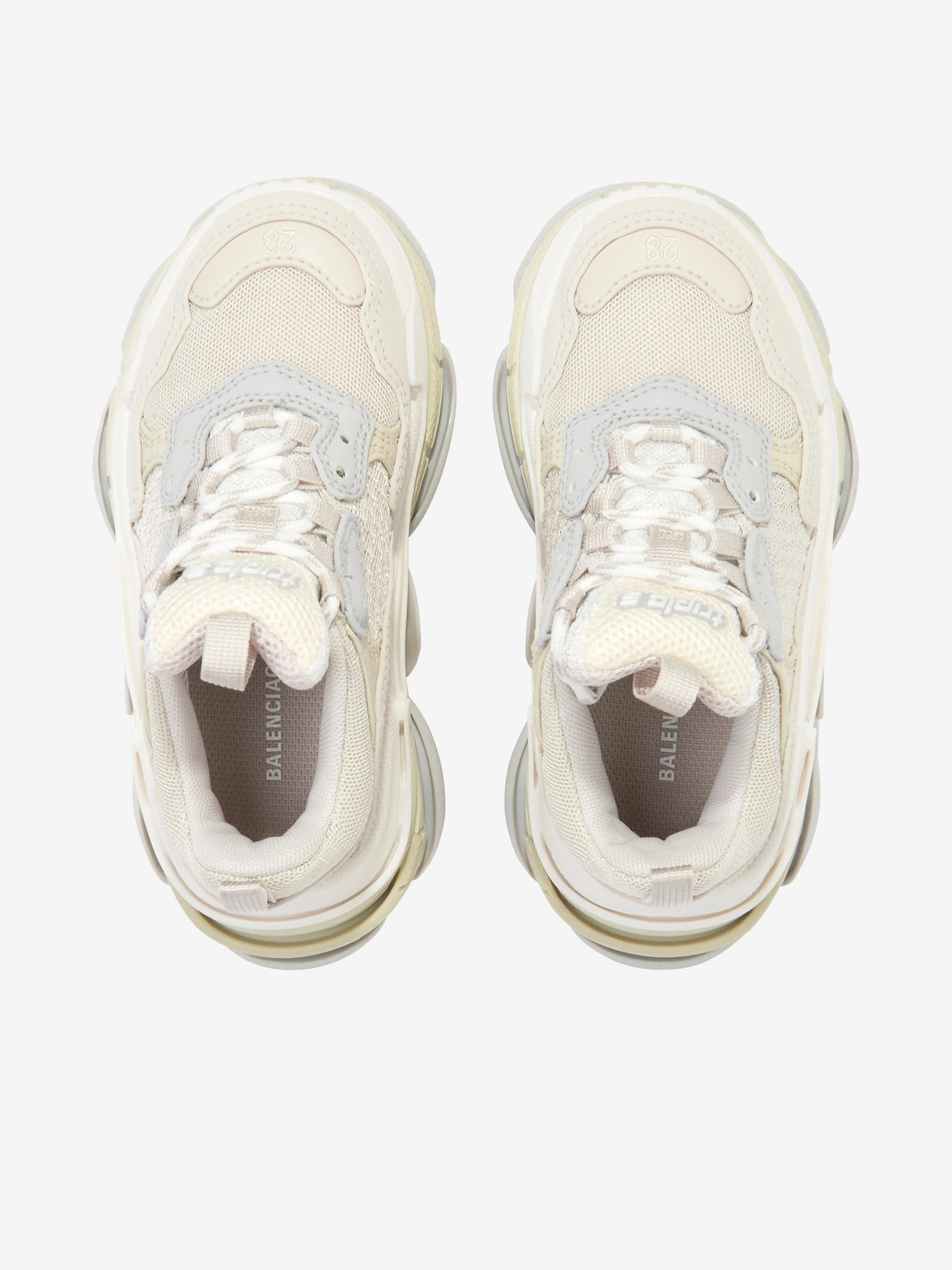 Balenciaga Kids Triple S Trainers in Ivory