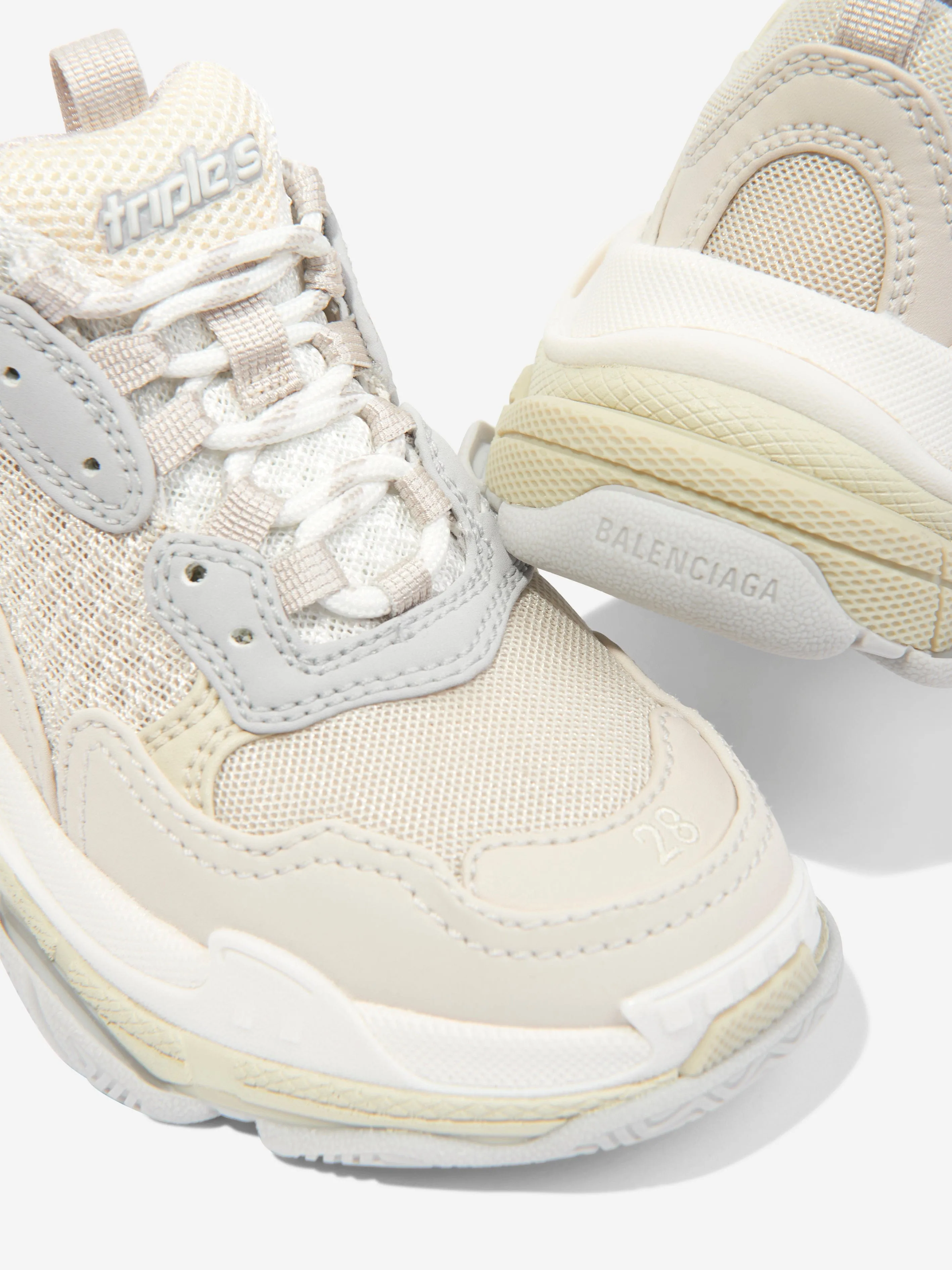 Balenciaga Kids Triple S Trainers in Ivory