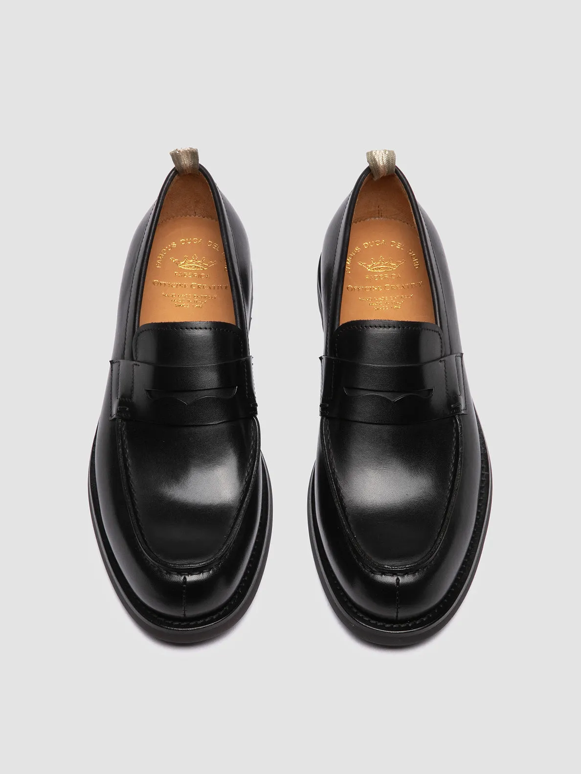 BELMONDO 006 - Black Leather Penny Loafers