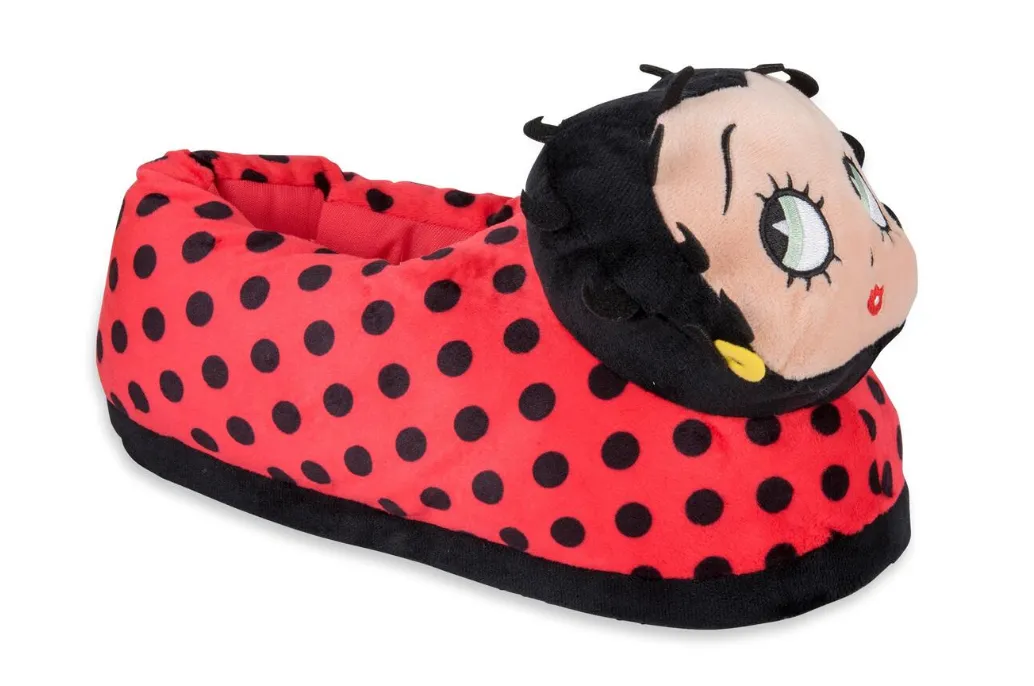 Betty Boop, Fun Indoor Novelty Slippers, Big Fuzzy Cozy