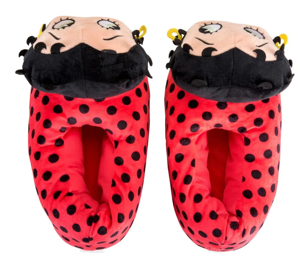 Betty Boop, Fun Indoor Novelty Slippers, Big Fuzzy Cozy