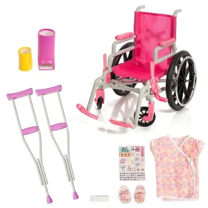 Beverly Hills, Wheel Chair/ Crutches Set, Fits 18" Doll, 10 Pieces