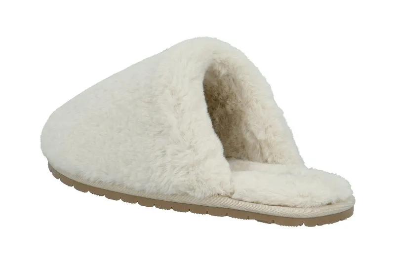 Biagloria Creme Fur Slippers