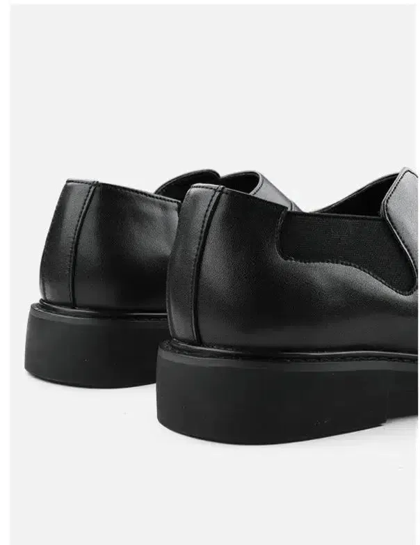 Black Leather Dress Loafers