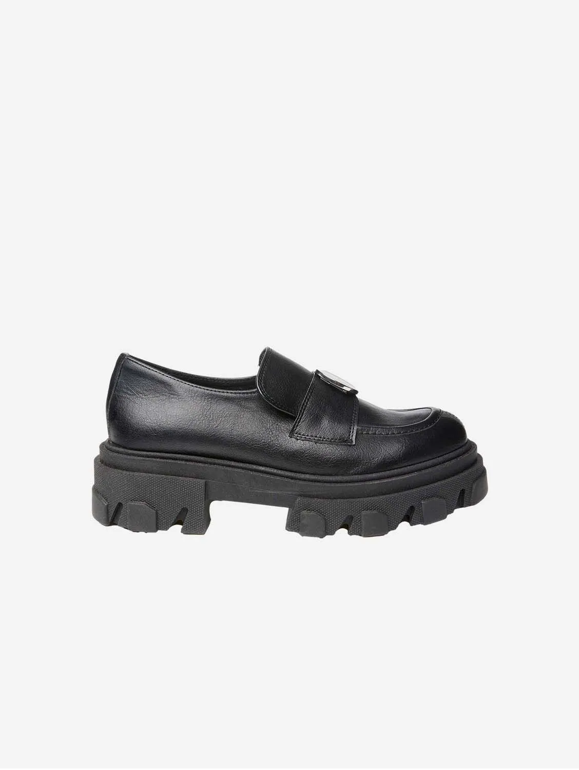 Blocky Vegan Grape Leather Loafers | Black