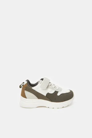 Boys Beige Colour Block Chunky Trainers