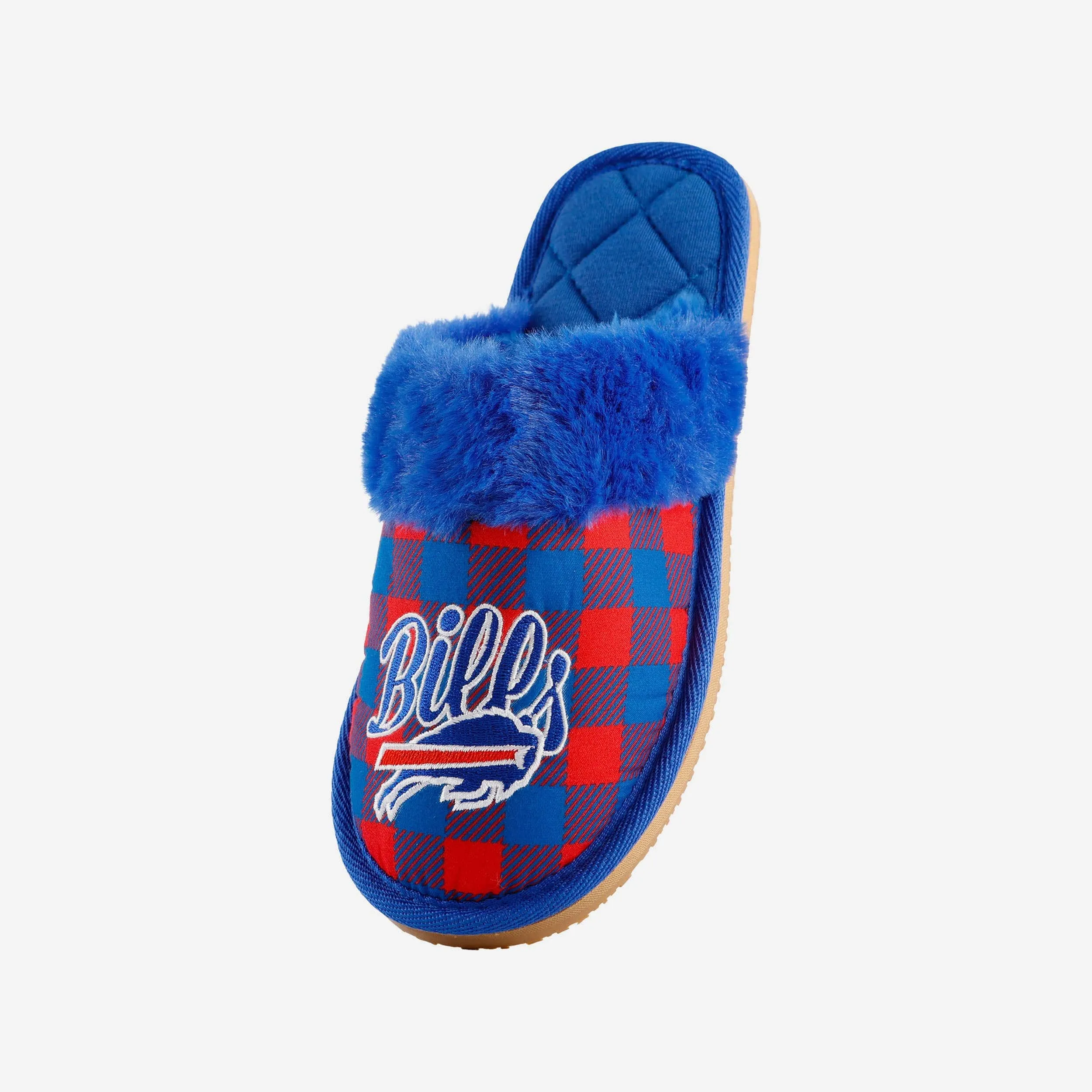 Buffalo Bills Womens Plaid Sherpa Mule Slipper