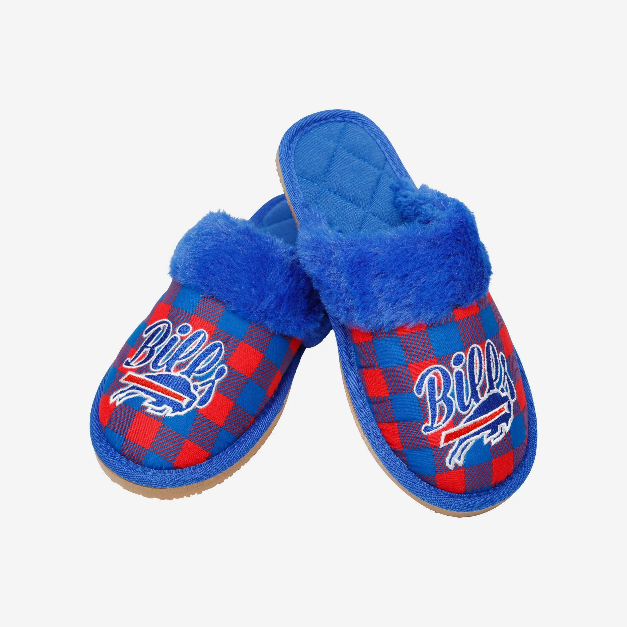 Buffalo Bills Womens Plaid Sherpa Mule Slipper