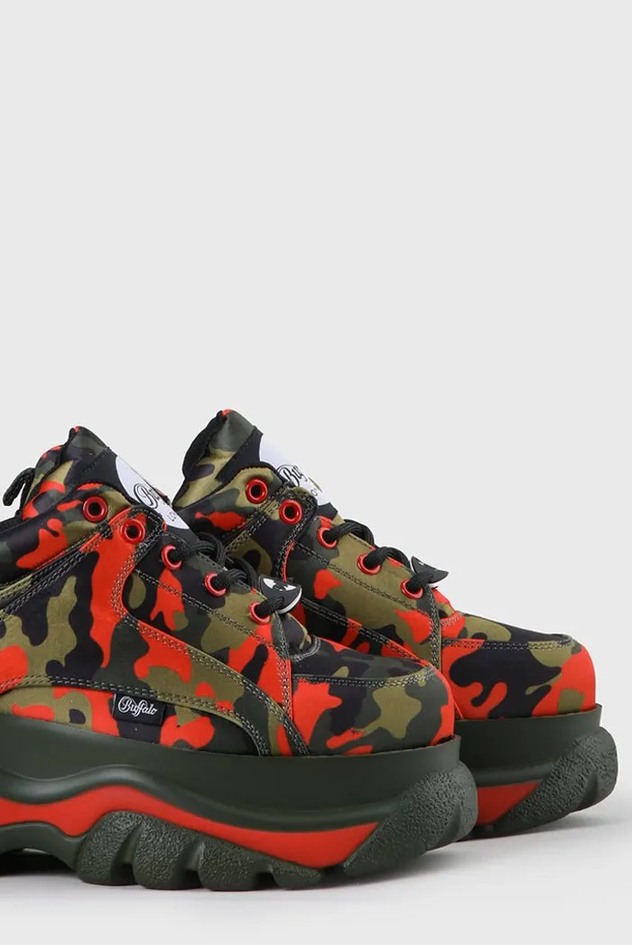 Buffalo London Camo Print Platform Trainers