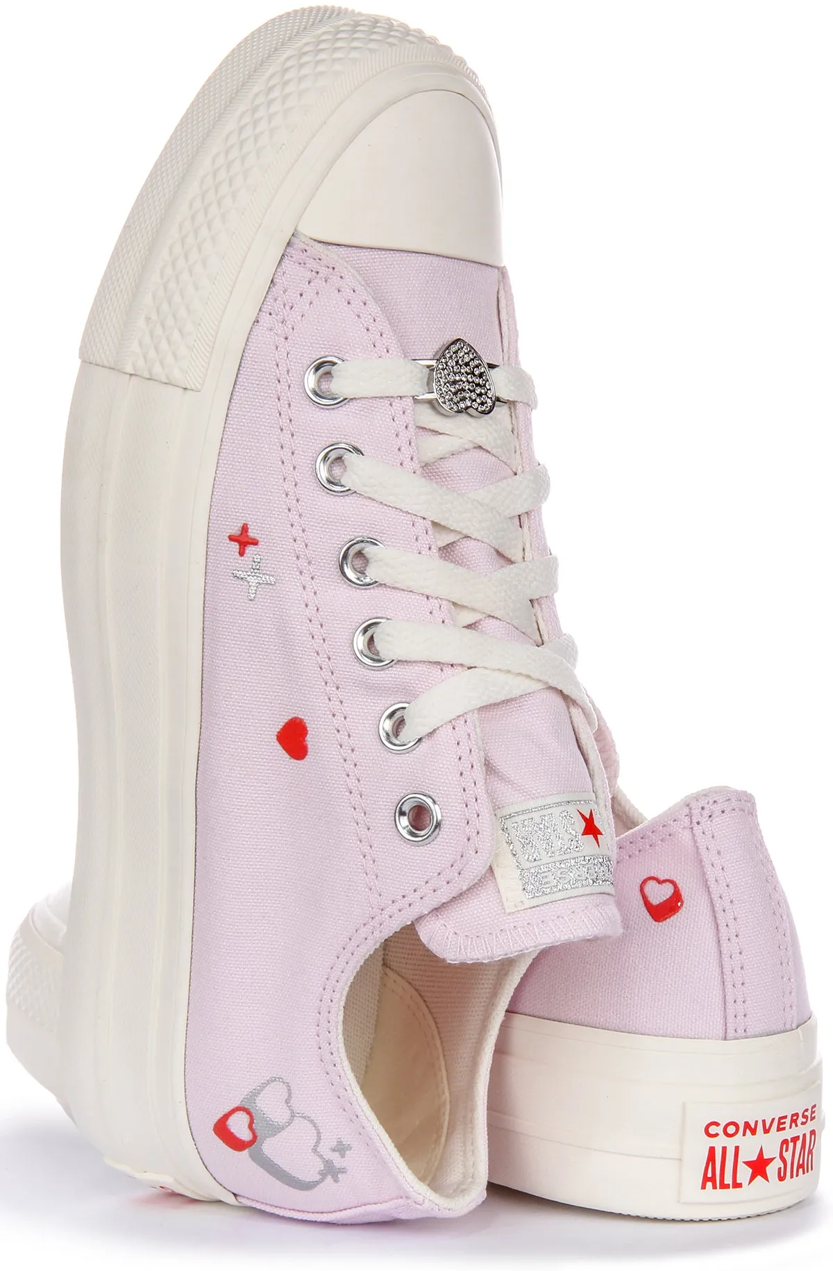 Converse Chuck Taylor Lift Low A09115C In Lilac | Hearts