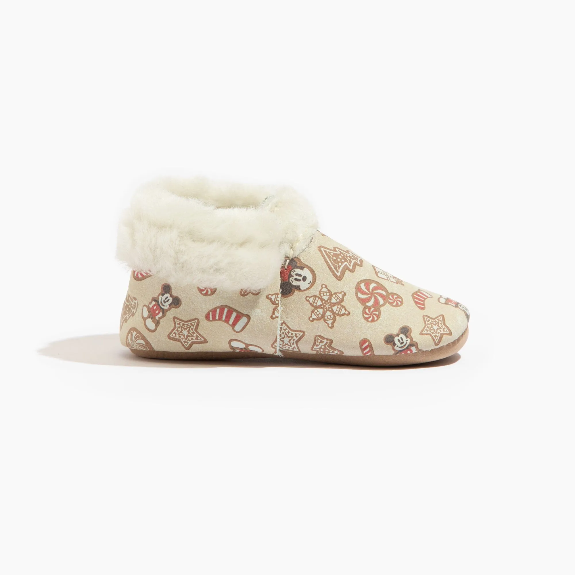 Disney Mickey and Minnie Gingerbread Shearling Baby Shoe