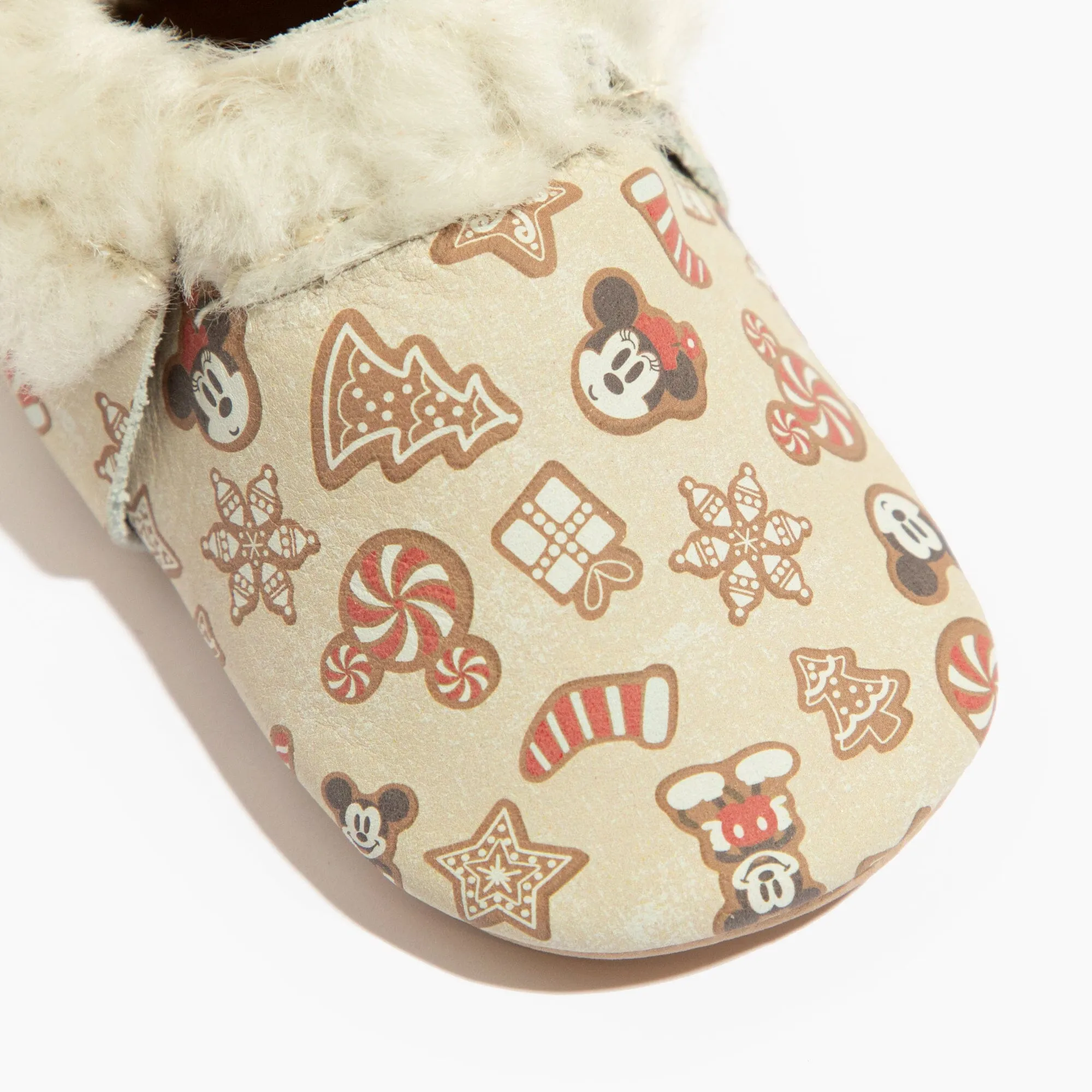 Disney Mickey and Minnie Gingerbread Shearling Baby Shoe