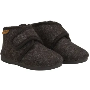 En Fant Chocolate Melange Slippers Wool Velcro