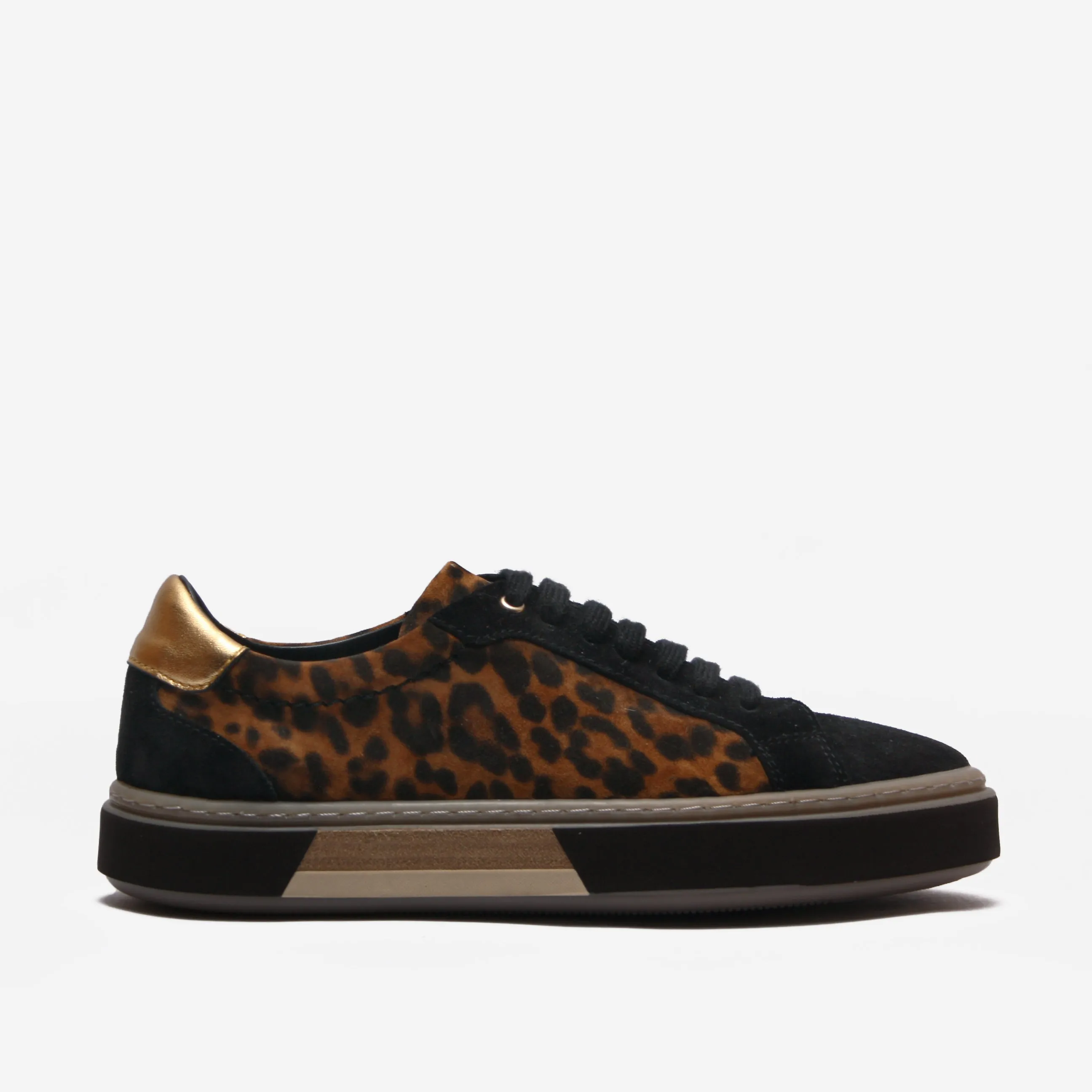 Ether-Leopard Pattern Leather Trainers Women