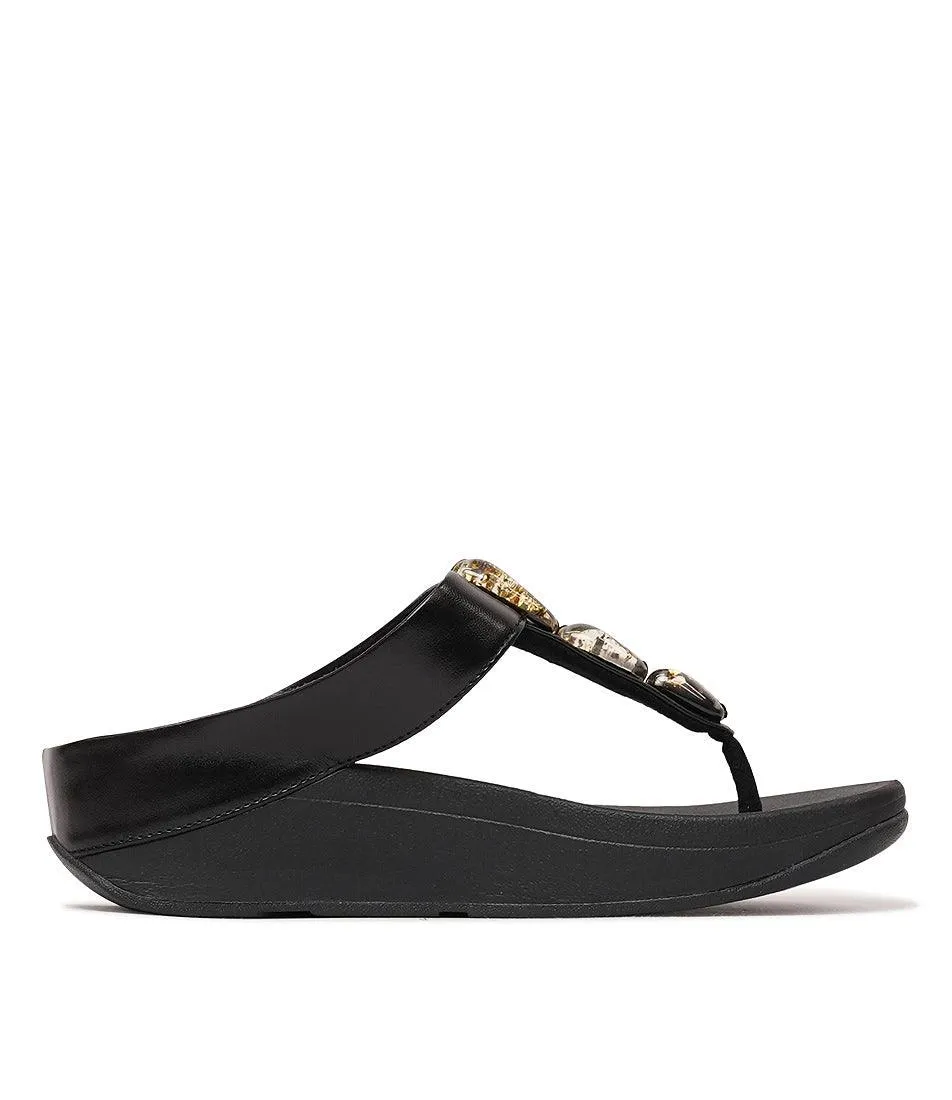 Fino Metallic All Black Sandals