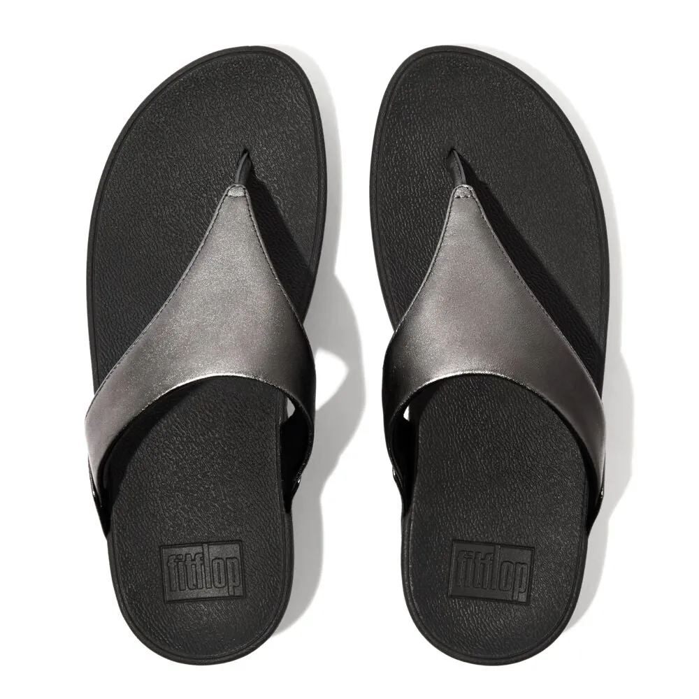 FitFlop Lulu Leather Sandals - Classic Pewter Mix