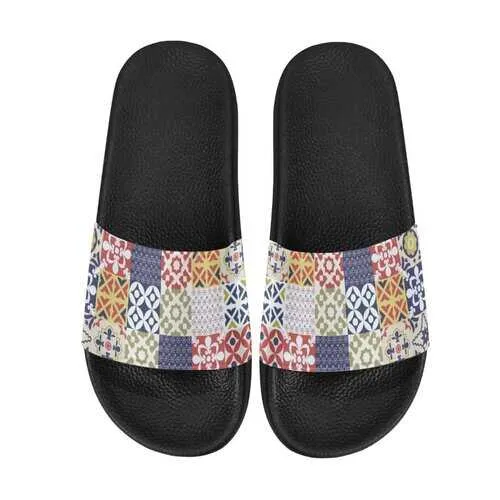 Flip-Flop Sandals, Patchwork Style Women's Slides