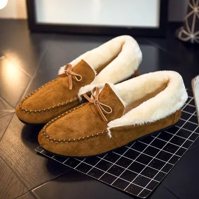 Free Shipping Casual Women Flats Shoes Winter Plus Velvet Flats Female Moccasin Shoes Women's Loafers Ladies Doug Shoes STA662