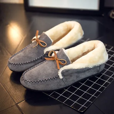 Free Shipping Casual Women Flats Shoes Winter Plus Velvet Flats Female Moccasin Shoes Women's Loafers Ladies Doug Shoes STA662