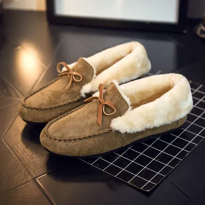 Free Shipping Casual Women Flats Shoes Winter Plus Velvet Flats Female Moccasin Shoes Women's Loafers Ladies Doug Shoes STA662