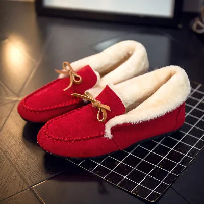 Free Shipping Casual Women Flats Shoes Winter Plus Velvet Flats Female Moccasin Shoes Women's Loafers Ladies Doug Shoes STA662