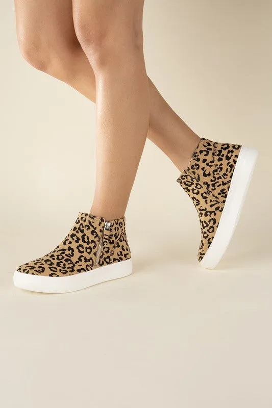 FS CLEARANCE Route-S High Top Leopard Sneakers