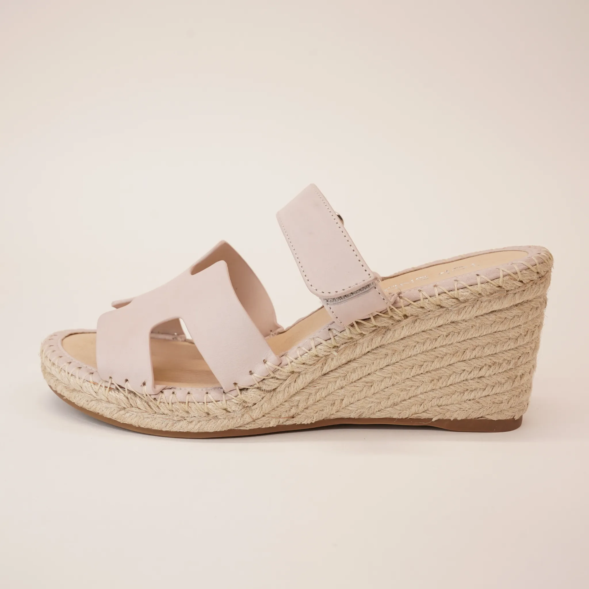 Goran Nude Leather Espadrille Wedges