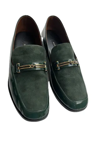 Green Suede and Patent Loafers - 7.5