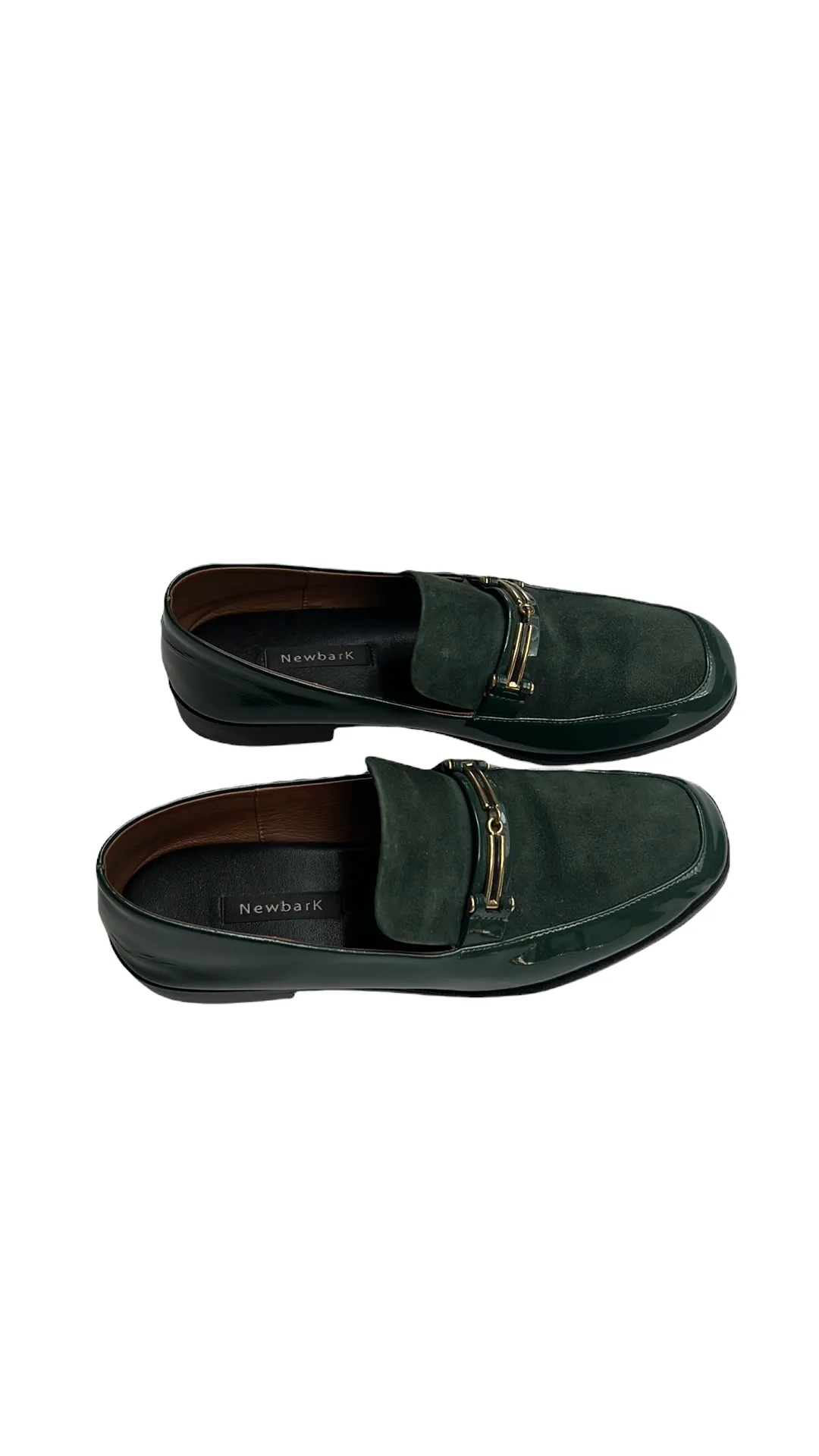 Green Suede and Patent Loafers - 7.5