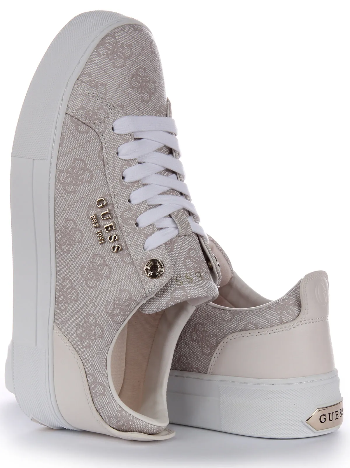 Guess Genza 4G Trainers In Stone For Women