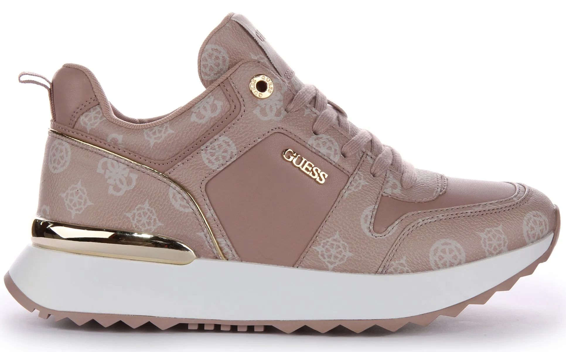 Guess Kaddy Peony Trainers In Pink White For Women