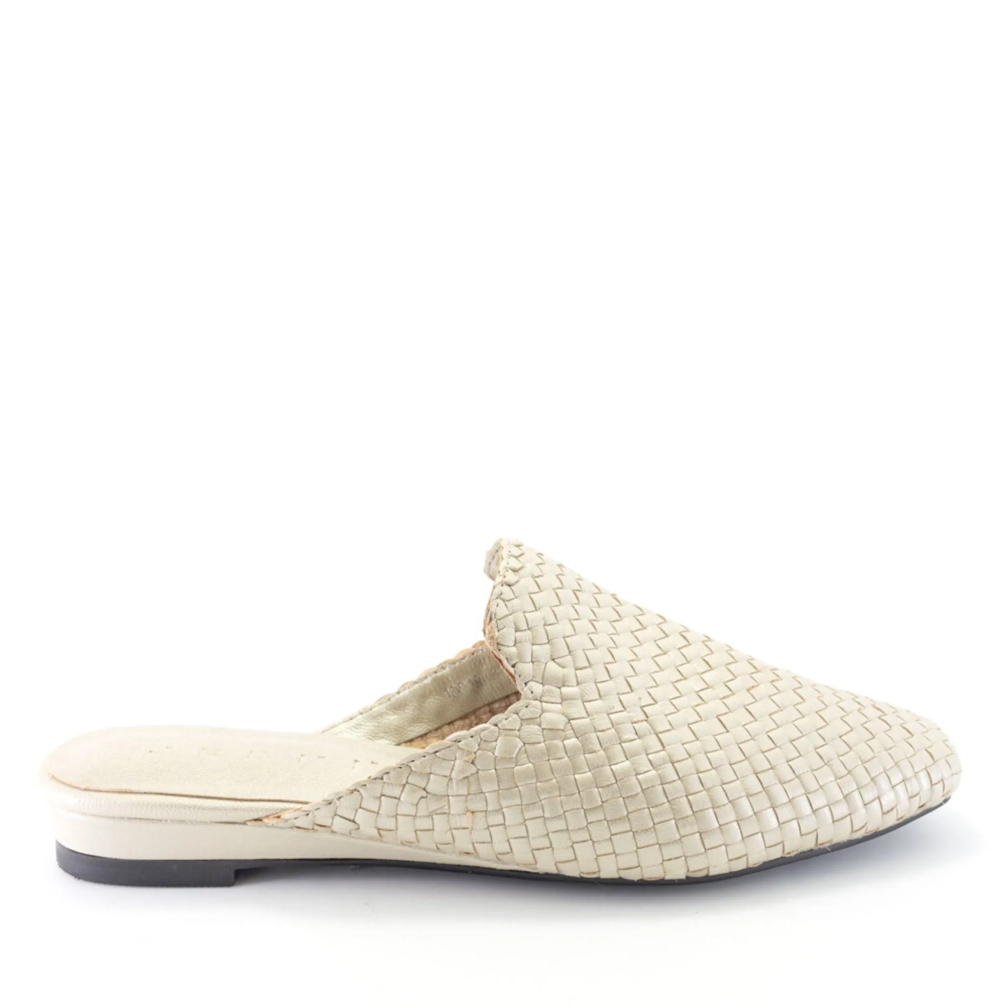 Handwoven leather flat mules - 4013019