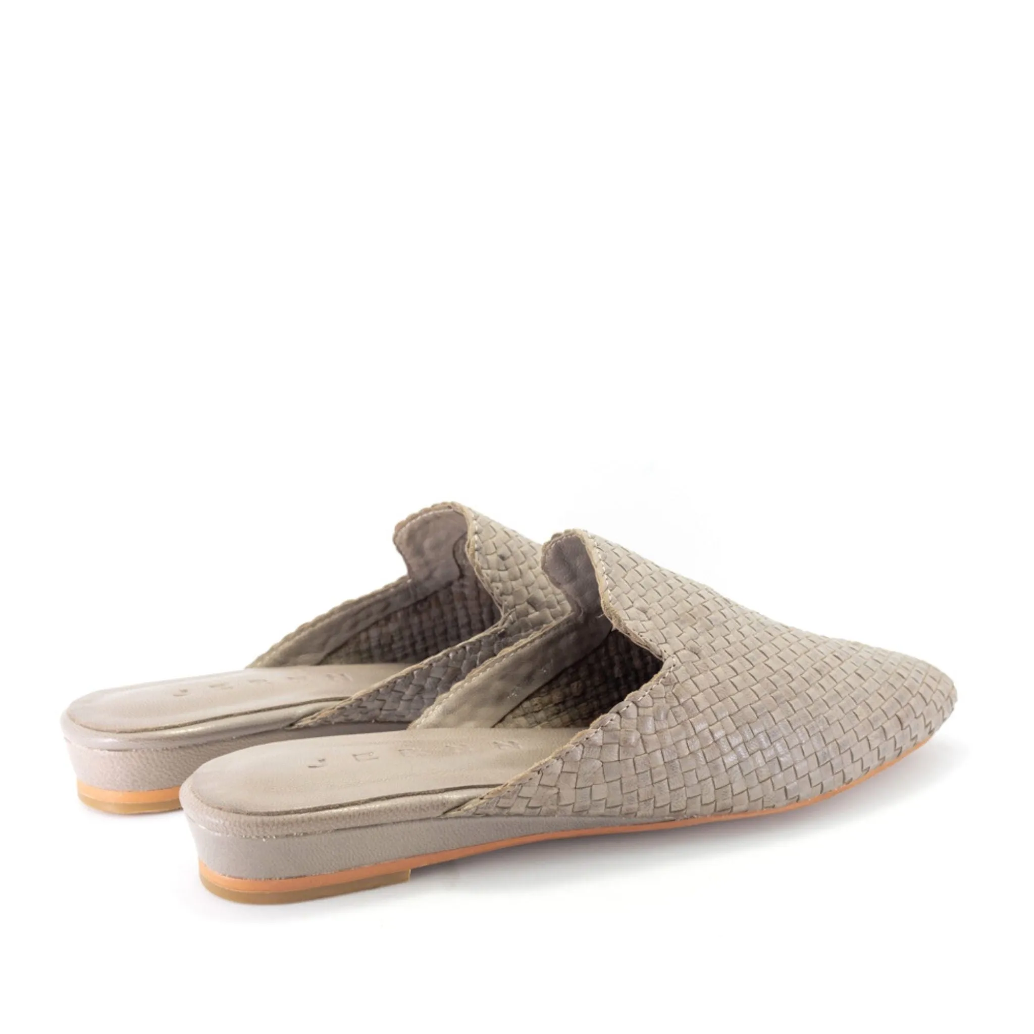 Handwoven leather flat mules - 4013019