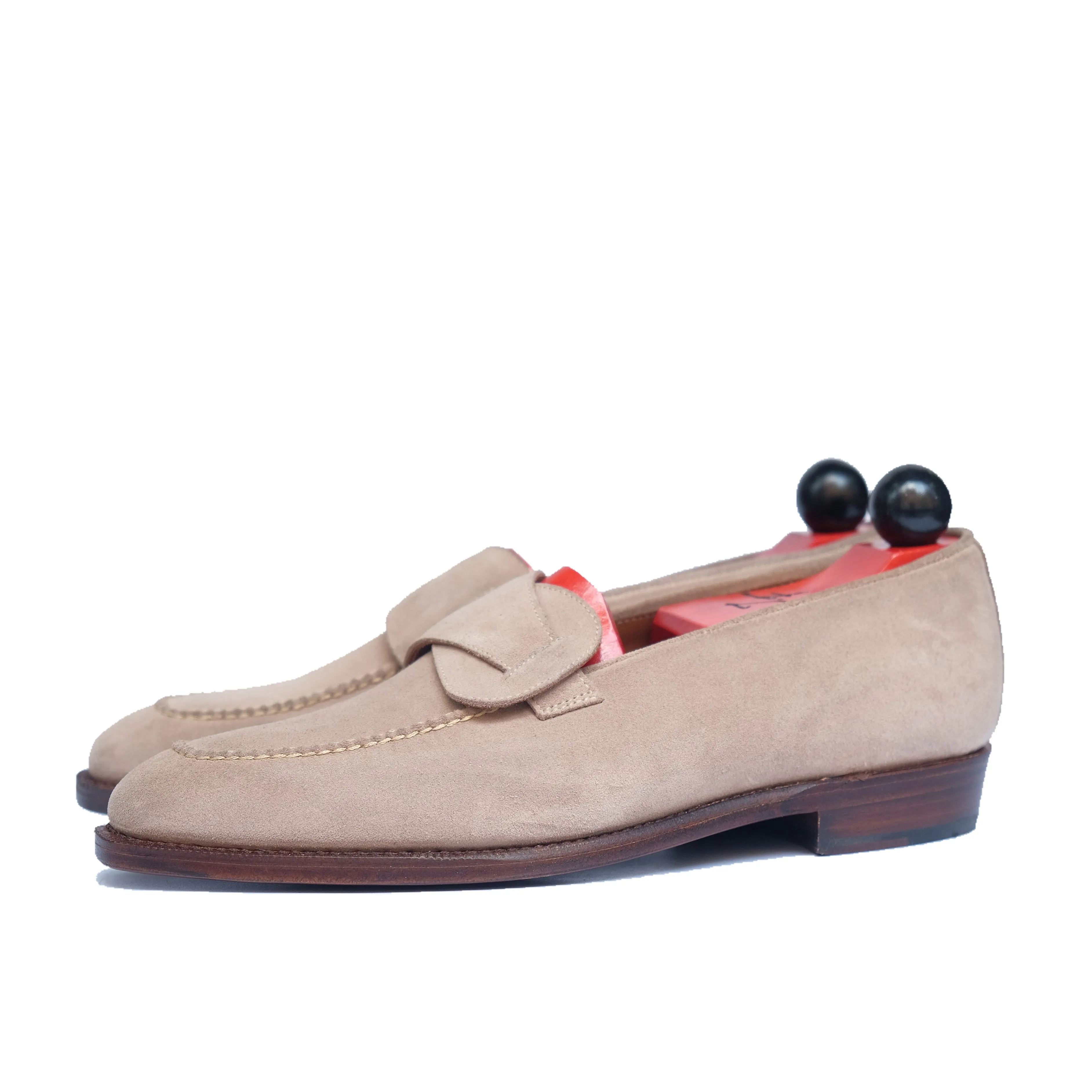 Hawthorne - MTO - Oatmeal Suede / Natural Stitching - LPB Last - Single Leather Sole