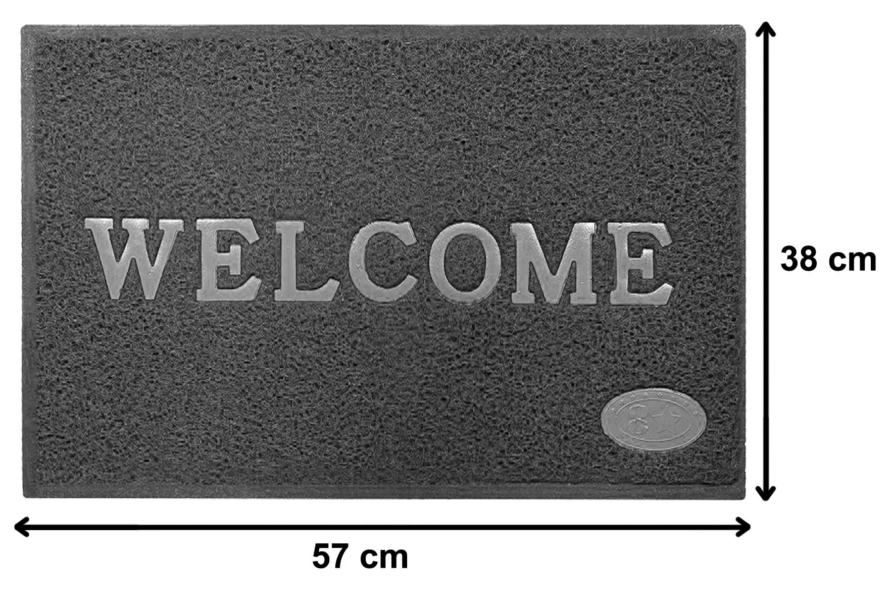 Heart Home Rubber Anti Slip Welcome Door Mat for Home Entrance, Office, Shop (Blue & Grey)-Pack of 2-HHEART15390