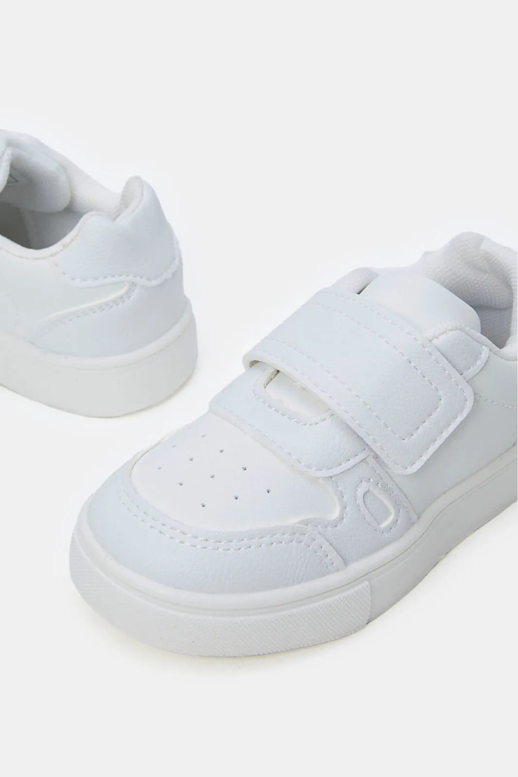 Infant Boys White Embossed Sneakers