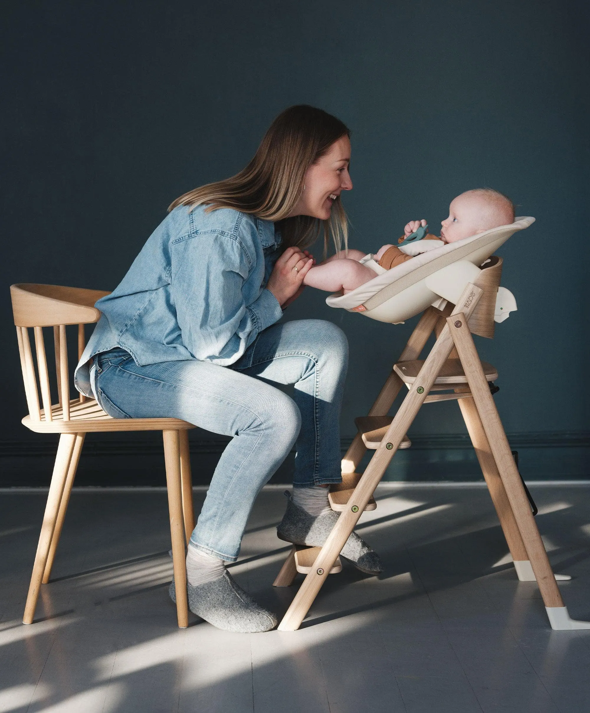 KAOS Klapp Recycled Highchair and Newborn Baby Seat Set - Desert Sand