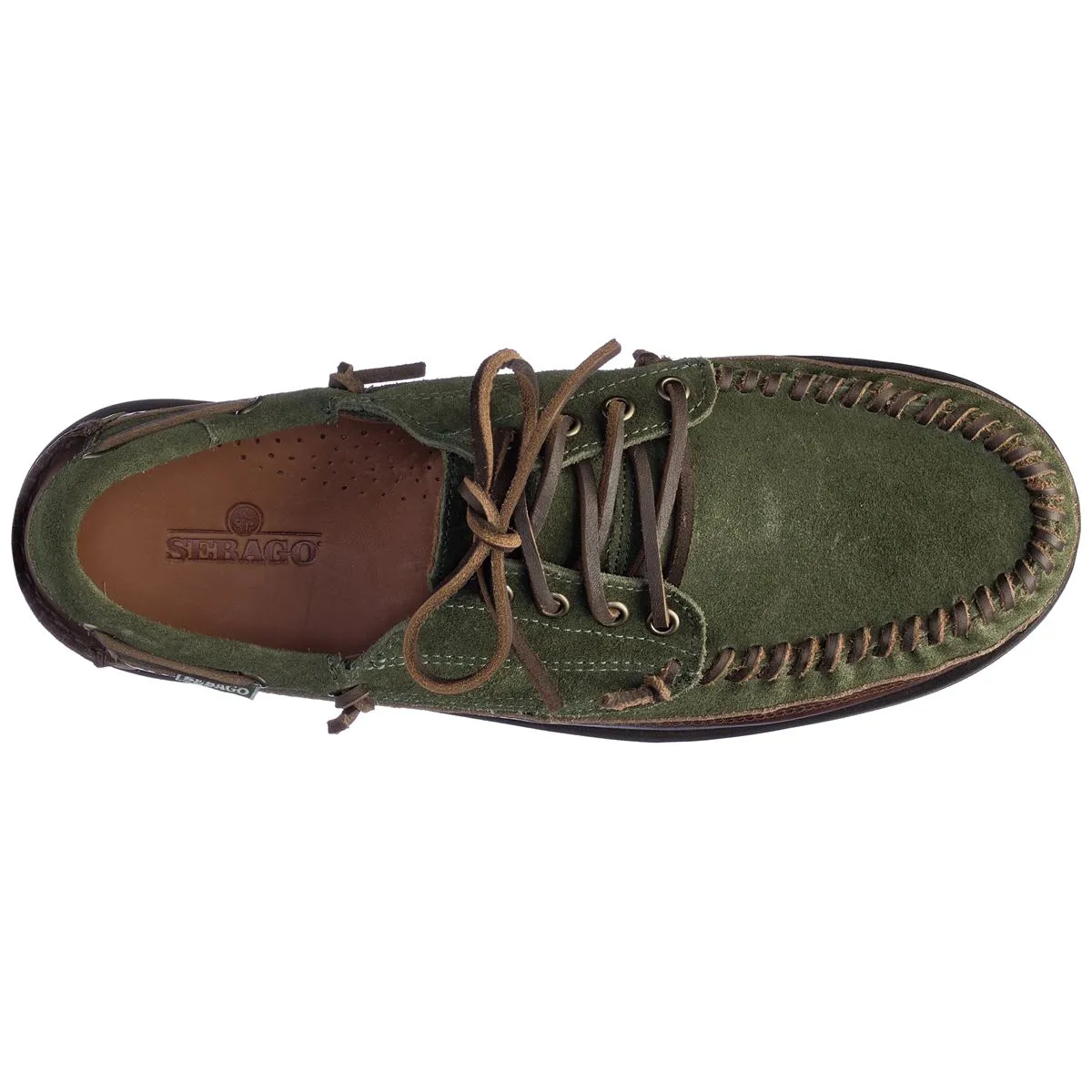 Keuka Lea Canoe Moc - Dark Brown & Forest Green