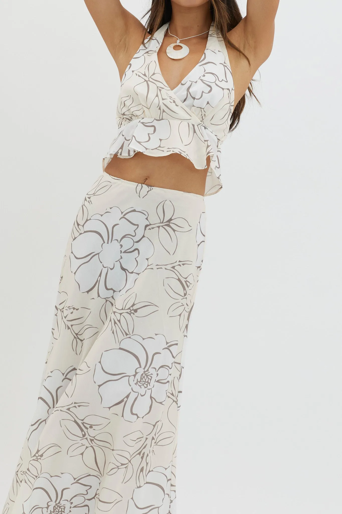 Kika Maxi Skirt Floral Cream