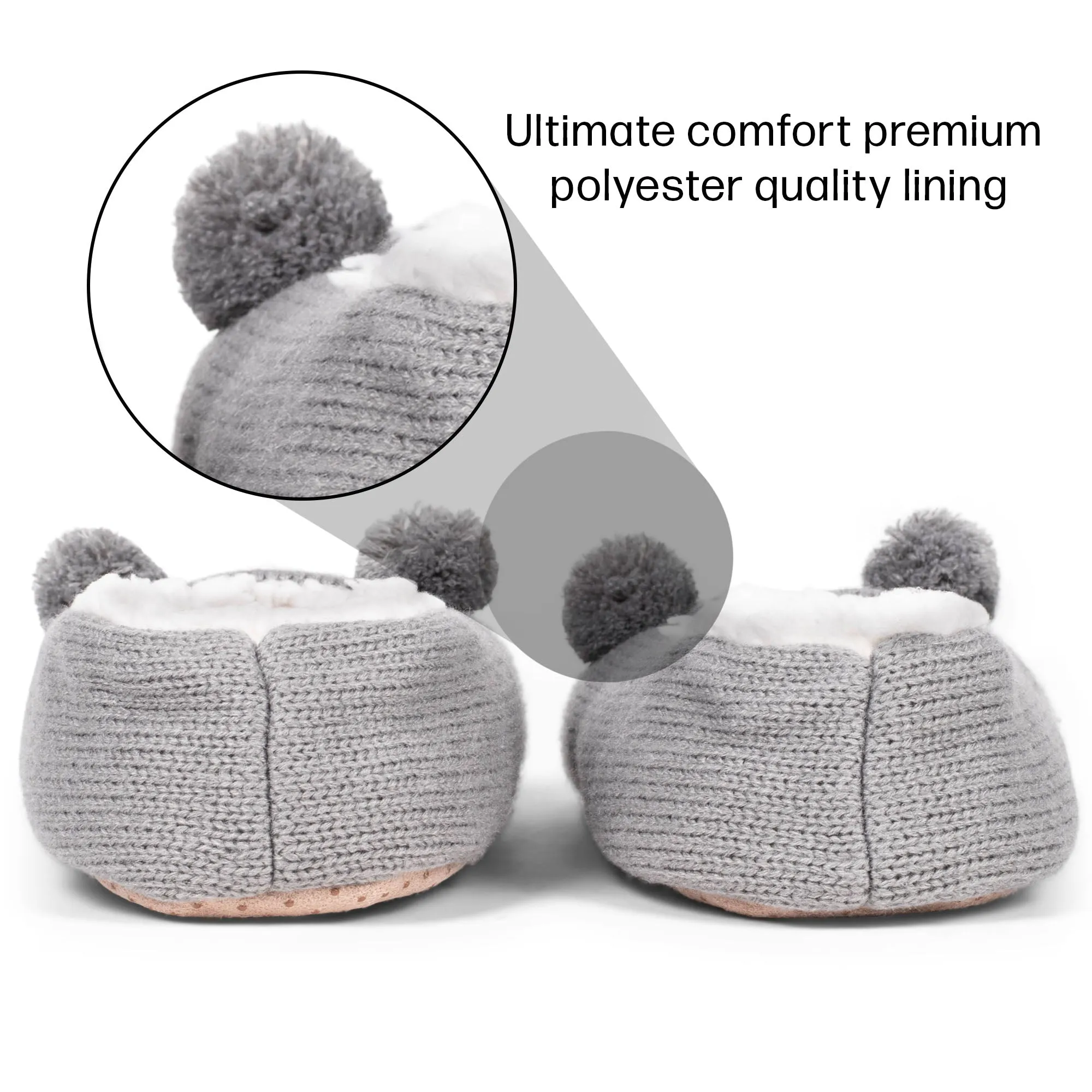 Koala Grey Women's Animal Cozy Plush Lined Non Slip Fuzzy Slipper - Large